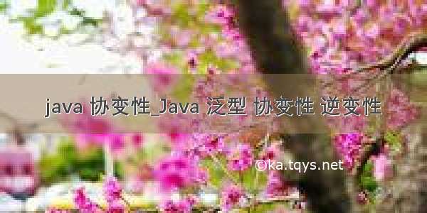 java 协变性_Java 泛型 协变性 逆变性