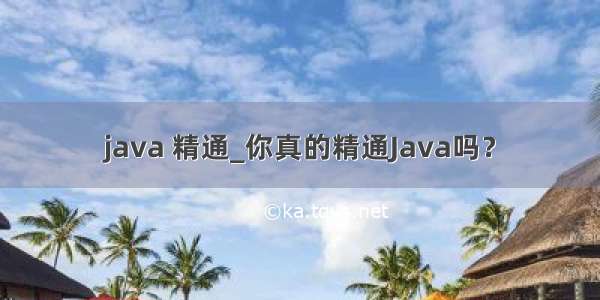java 精通_你真的精通Java吗？