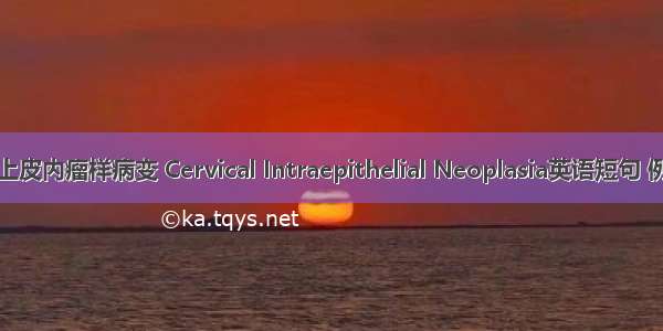 子宫颈上皮内瘤样病变 Cervical Intraepithelial Neoplasia英语短句 例句大全