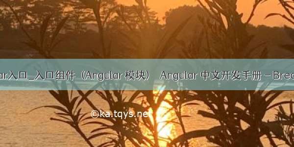 angular入口_入口组件  (Angular 模块) – Angular 中文开发手册 - Break易站