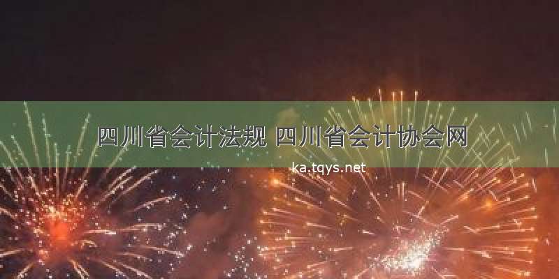 四川省会计法规 四川省会计协会网