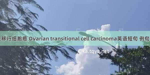 卵巢移行细胞癌 Ovarian transitional cell carcinoma英语短句 例句大全
