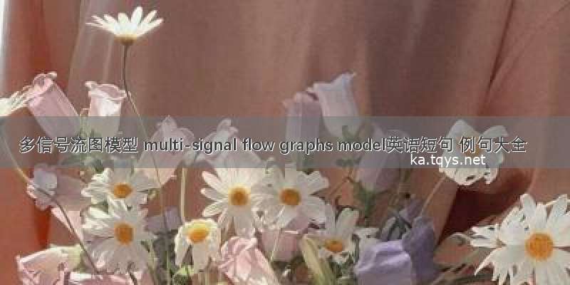 多信号流图模型 multi-signal flow graphs model英语短句 例句大全